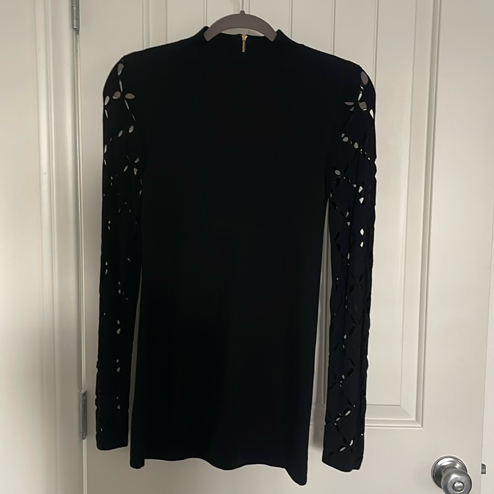 White House black market black sweater with sleeve details. NWT size small
